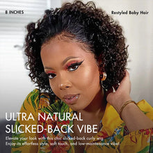 Ultra Natural Slicked Back Short Curly Wig Glueless Ear-to-ear Wide T Lace Front Wig