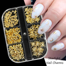 StarGlam 3D Gold Nail Studs – Sparkle & Shine Charms
