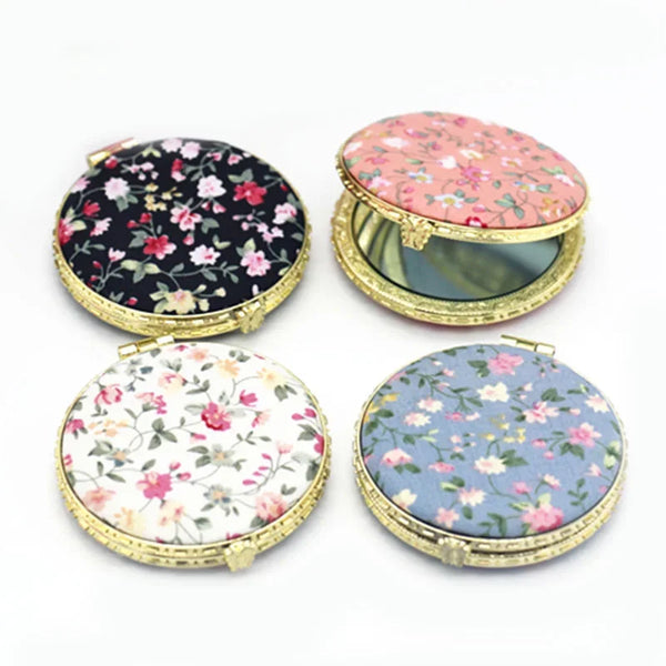 FloraGlow Compact Mirror – Portable Two-Sided Makeup Mirror