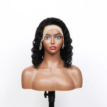Deep Wave 180% Density Pre-Plucked Side Part Short Bob 13*4 Lace Frontal Brazilian Virgin Human Hair Wigs For Black Woman